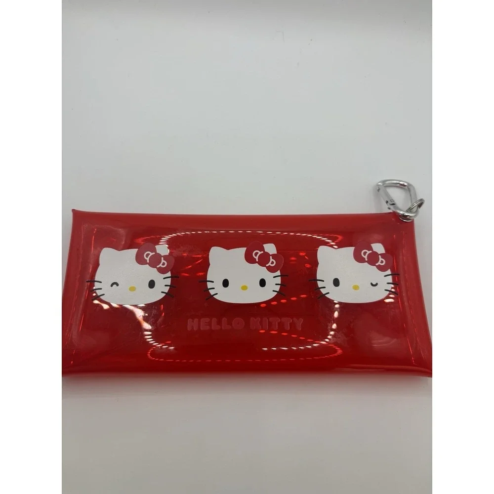 Sanrio Hello Kitty Red Clear Plastic Pencil Case